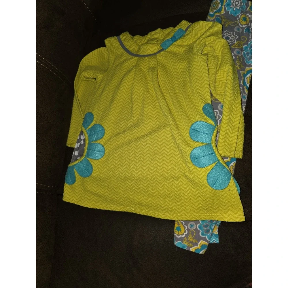 Emily rose lime floral dress and leggings set‎ outfit size 6